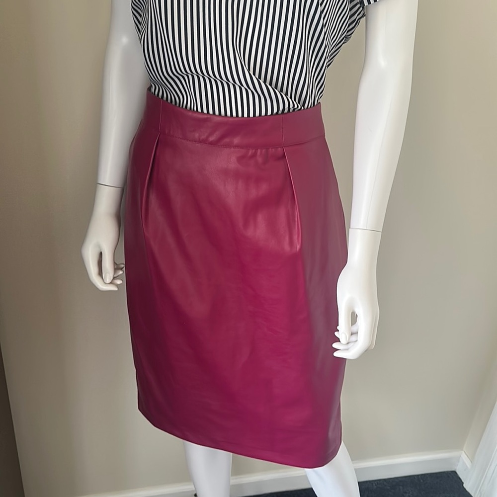 Adorable burgundy faux leather skirt! Tag still on!